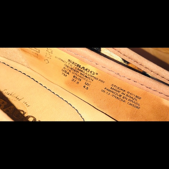 Sebago Camel Leopard Animal Print Wedge Heel 7 - Picture 13 of 13